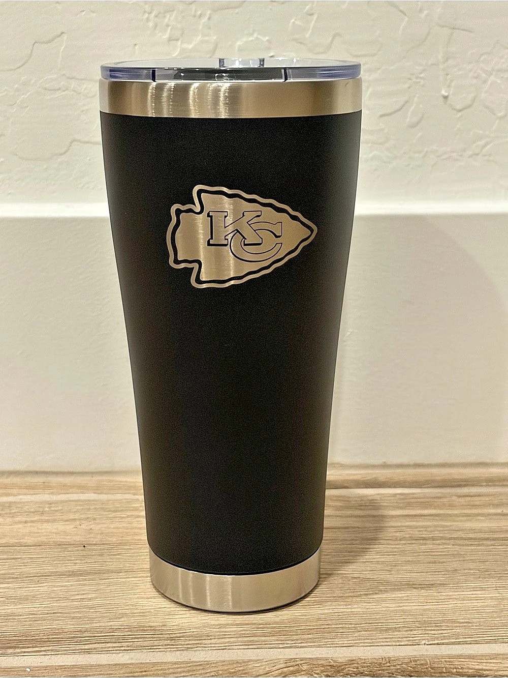 Kansas City Chiefs Insulated Tumbler in Black & Silver Like New